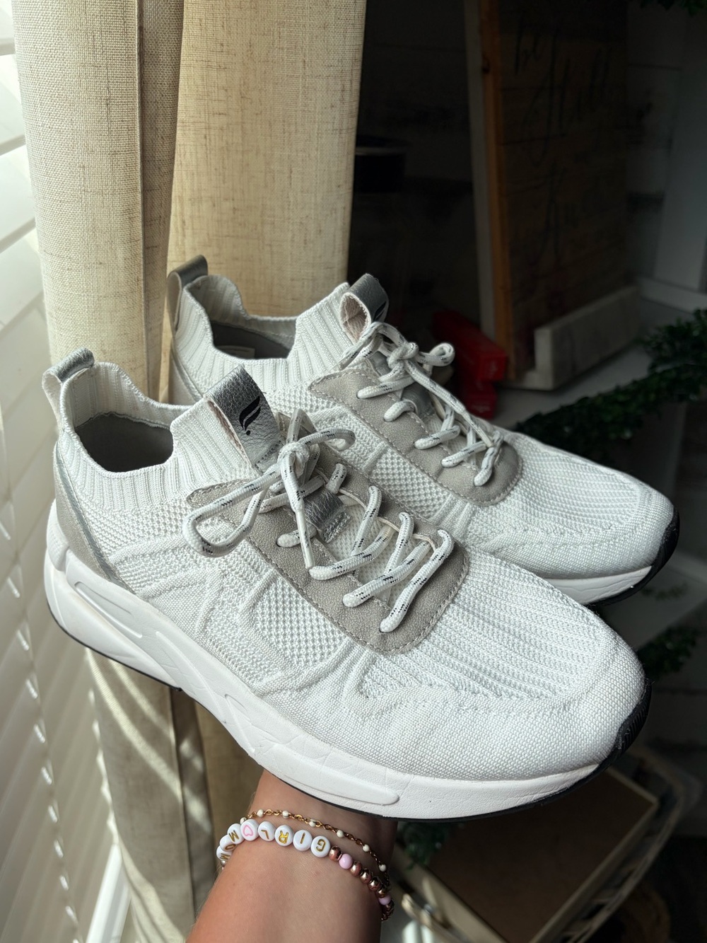 Fabletics White Knit Athletic Sneakers
